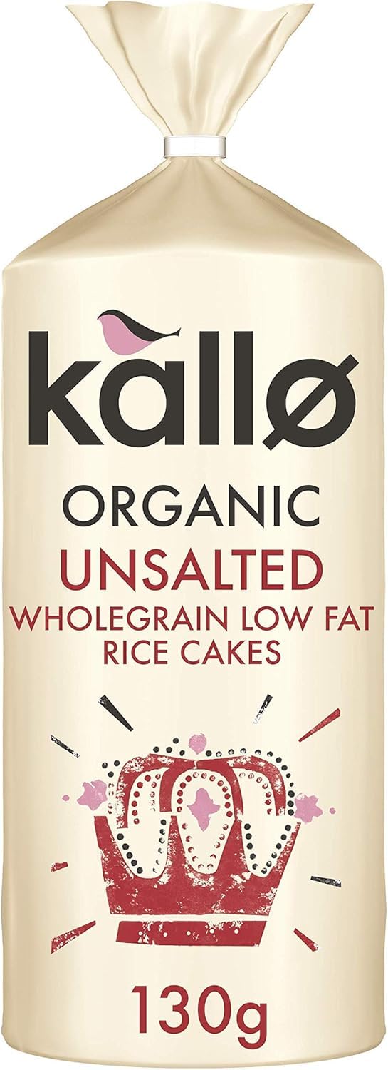 Kallo Organic Unsalted Wholegrain Rice Cakes 130g (Pack of 12) 1