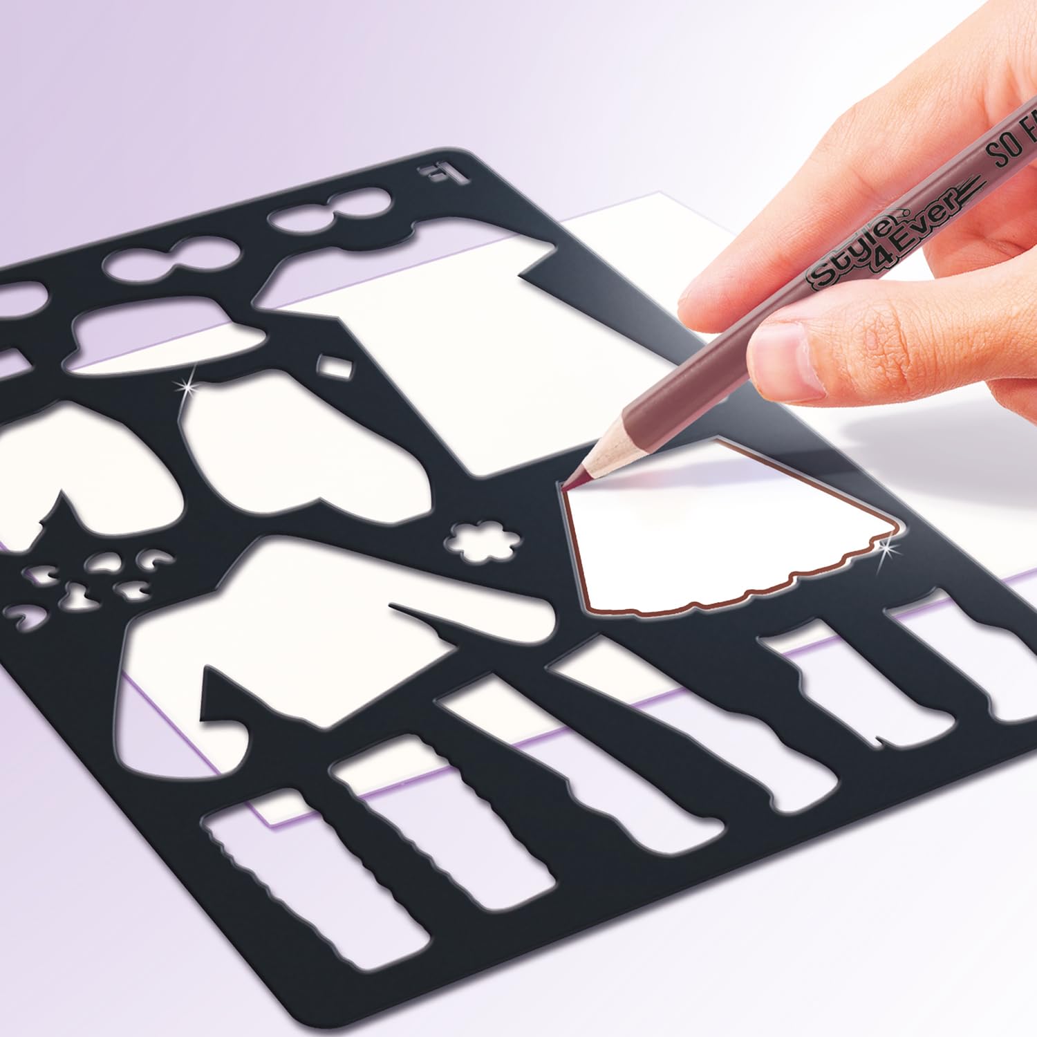 Canal Toys Style 4 Ever Fashion Designer Kit - Real Fabric & Stencils | 41 Pieces 5