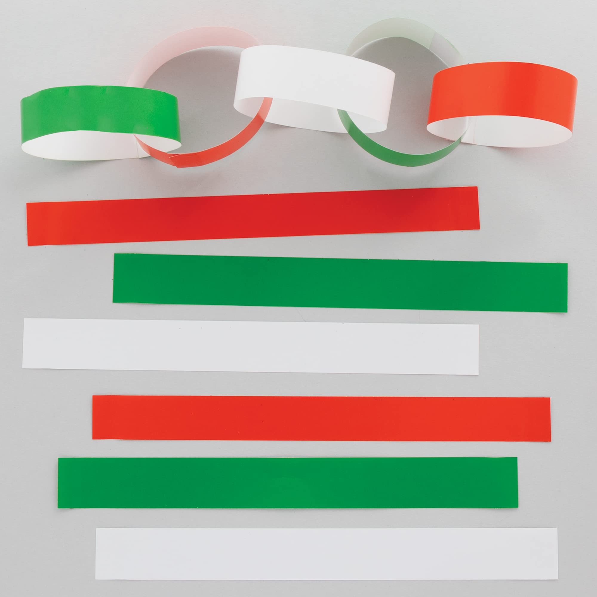 Baker Ross Christmas Paper Chains - 300-Piece Craft Kit in Red, Green, White