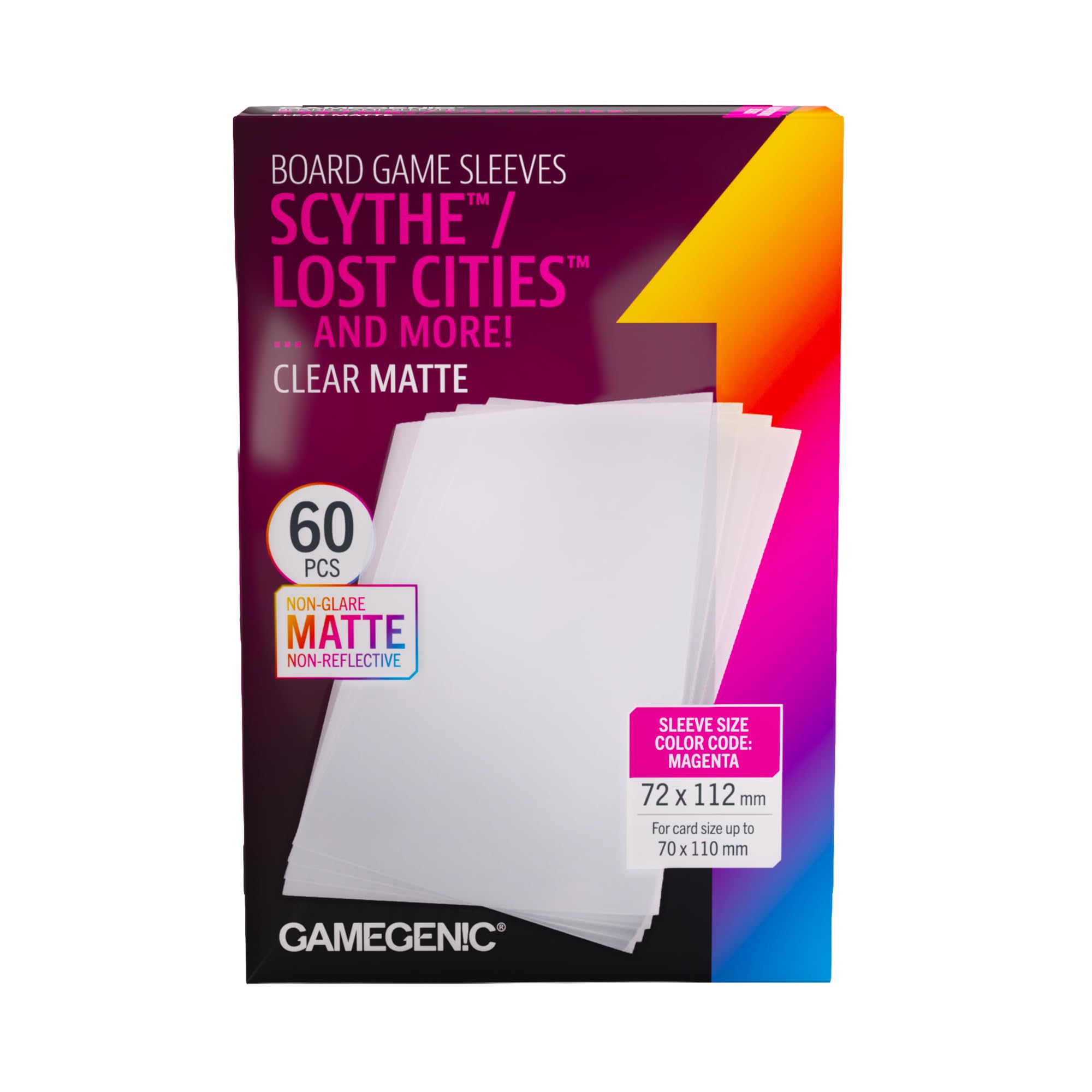 Gamegenic Matte Card Sleeves - 60 Count, 72 x 112 mm 1