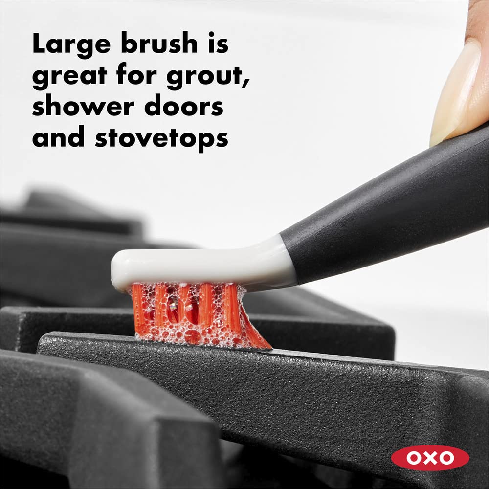 OXO Good Grips Deep Clean Brush Set - 2 Piece Set with Wiper Blade | Nylon Bristles 3