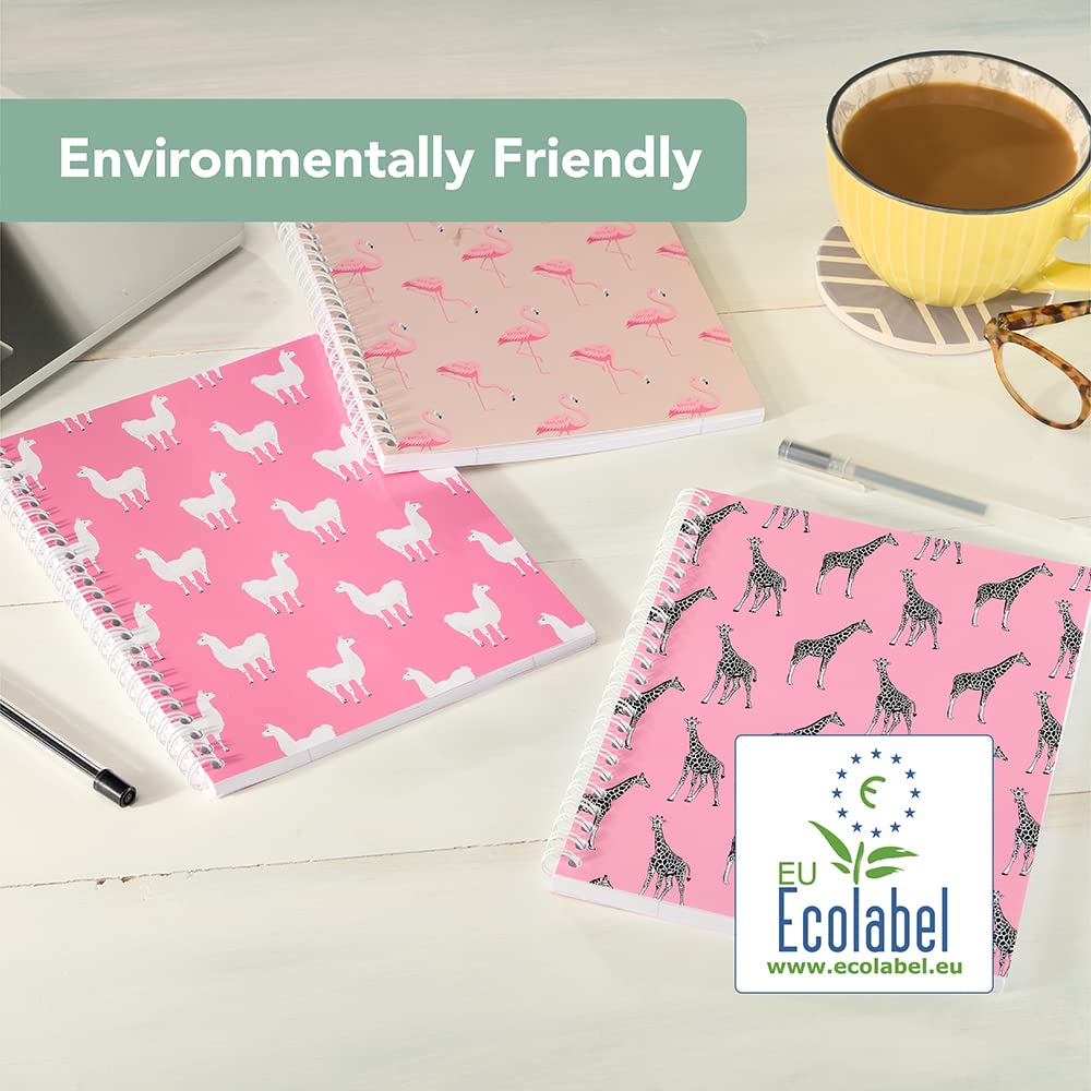 SUMMIT A5 Wirebound Notebook - Ruled, 160 Pages, Animal Print | Twin Wire Binding | PEFC Certified Paper (3 Pack) 5