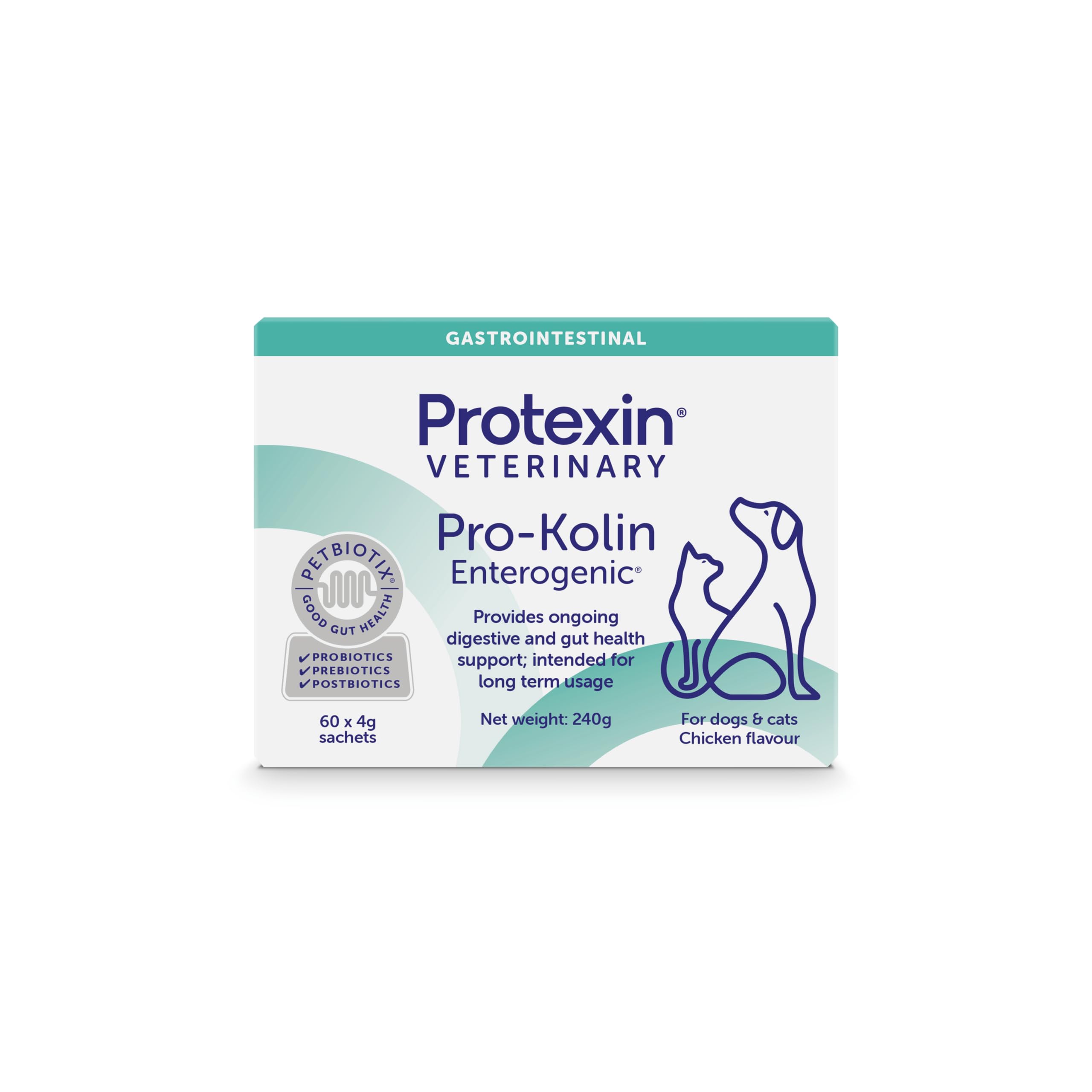 Protexin Veterinary Pro-Kolin Enterogenic Gut Health Powder Sachets | 60 Count | Chicken Flavor