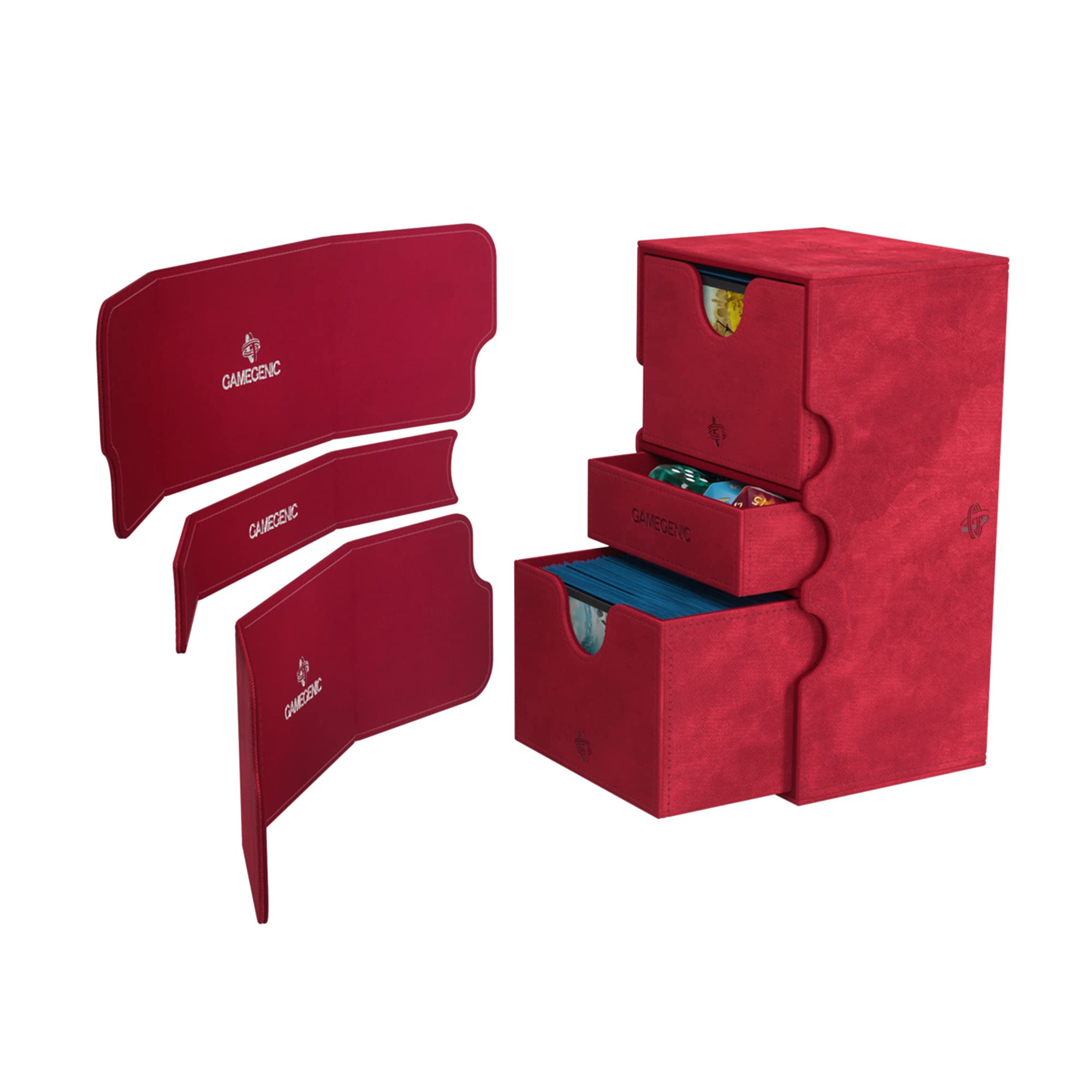 Gamegenic GGS20111ML Aufbewahrungsbox für Brettspiele, Rot