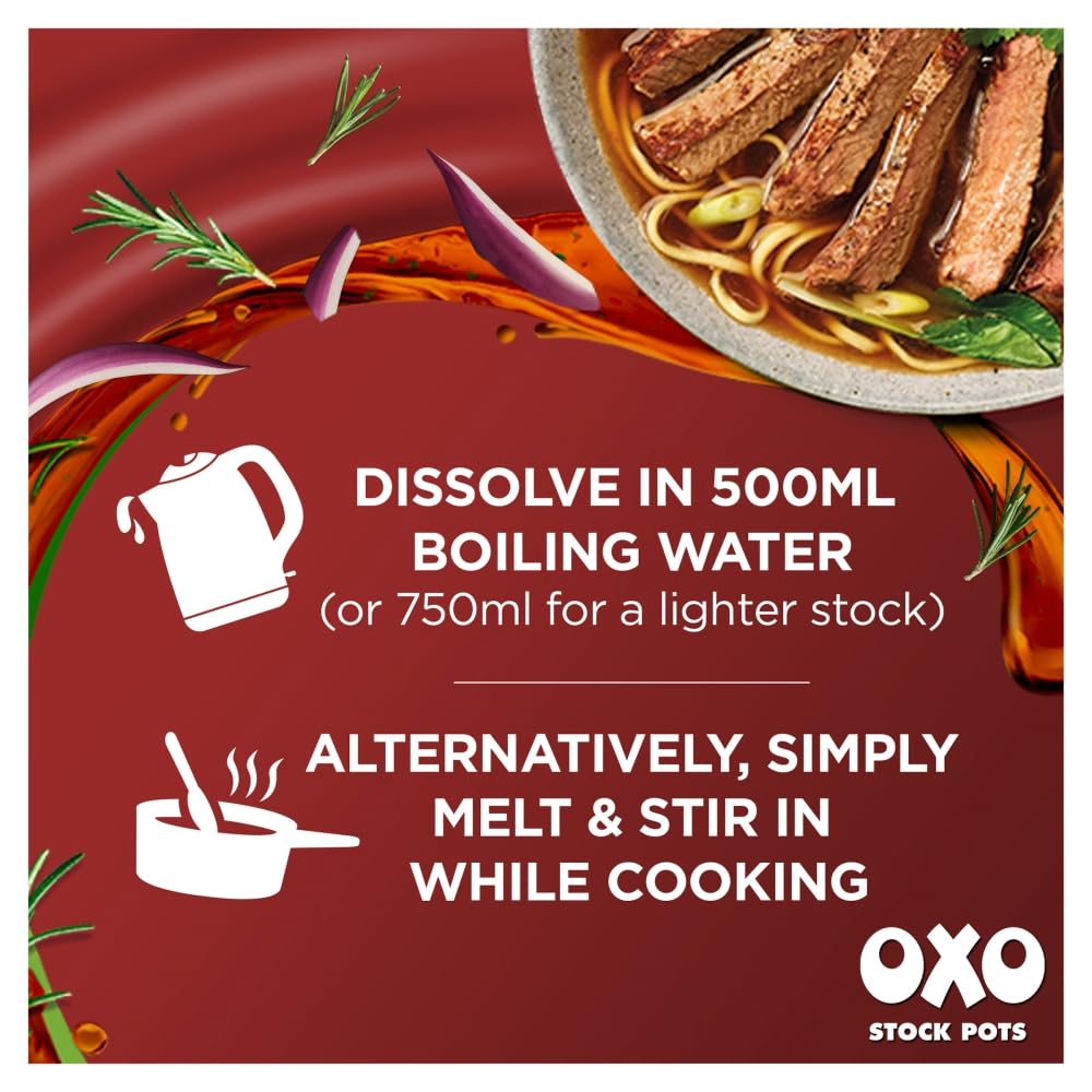 OXO Reduced Salt Beef Stock Pots - Rich Flavour, 25% Less Salt | Gluten-Free 7
