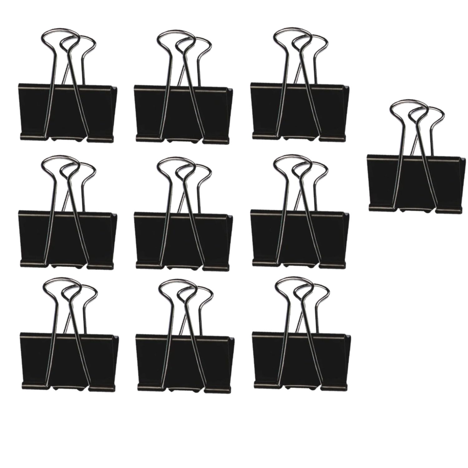Q-Connect Foldback Clips - 51mm Size, Black Metal, Pack of 10 2