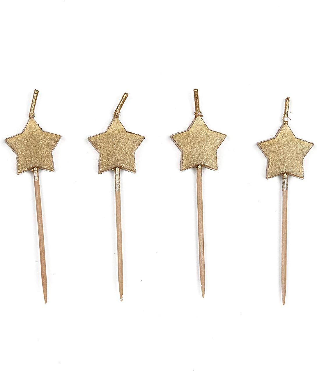 Sparkling Gold Star Birthday Candles - Pack of 6 1