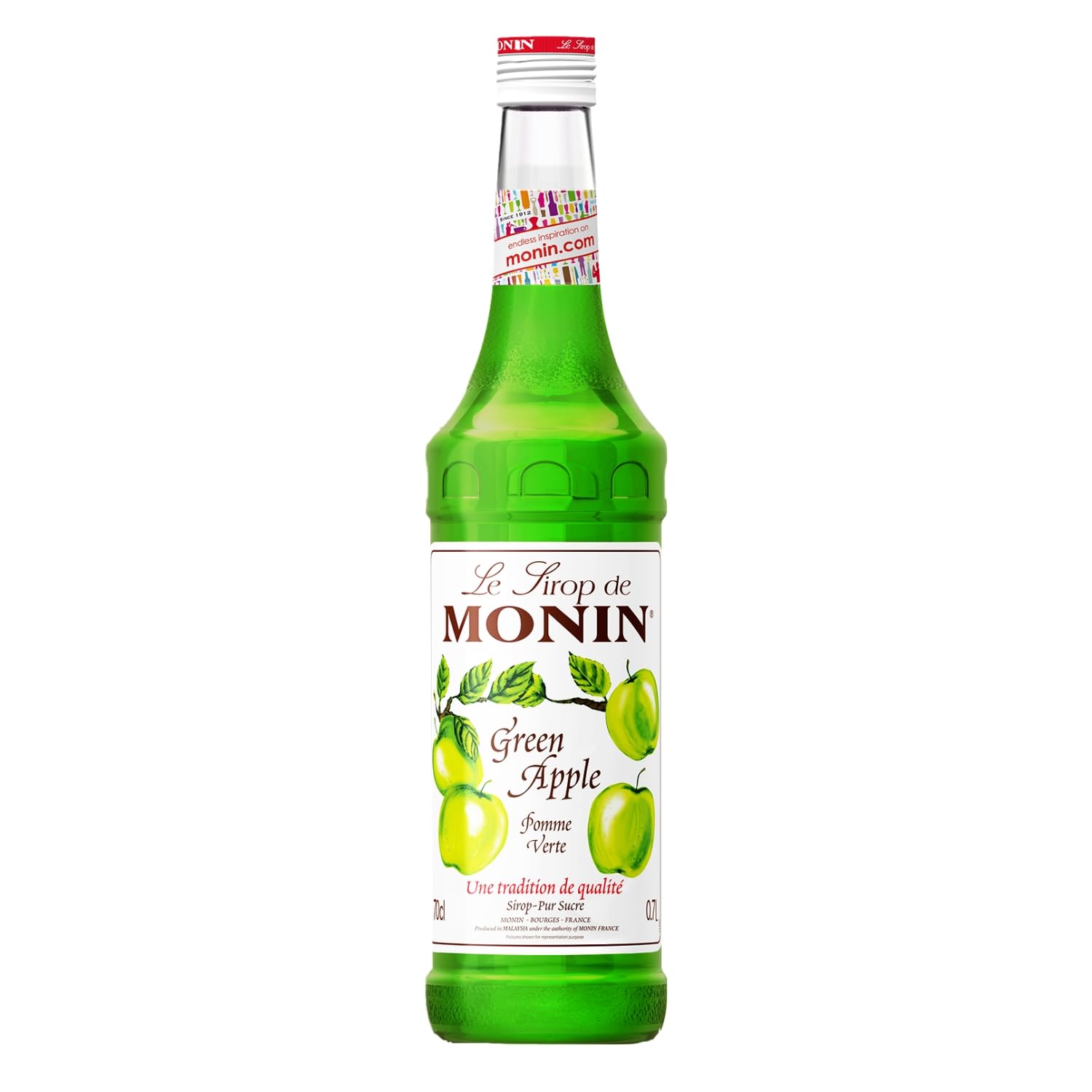 Monin Premium Green Apple Syrup - 700ml | Vegan & Alcohol-Free | Natural Flavouring