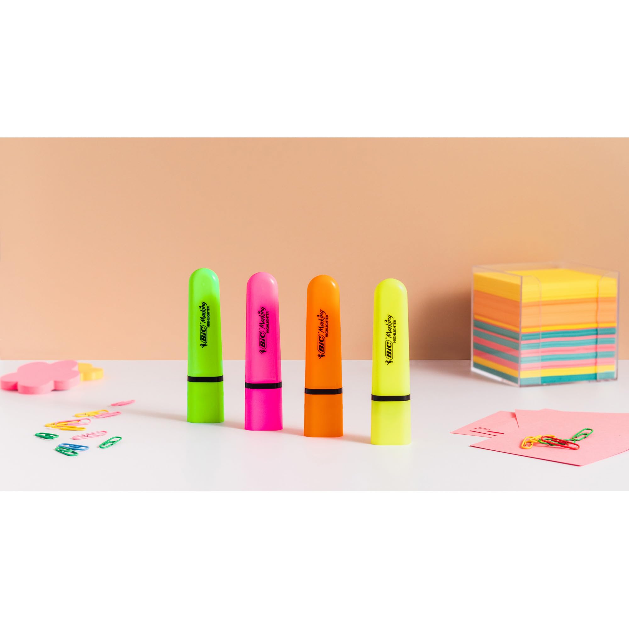 BIC Marking Flat Highlighter Pens with Modular Chiselled Nib (1.2 mm-4.6 mm) | Pack of 10 5