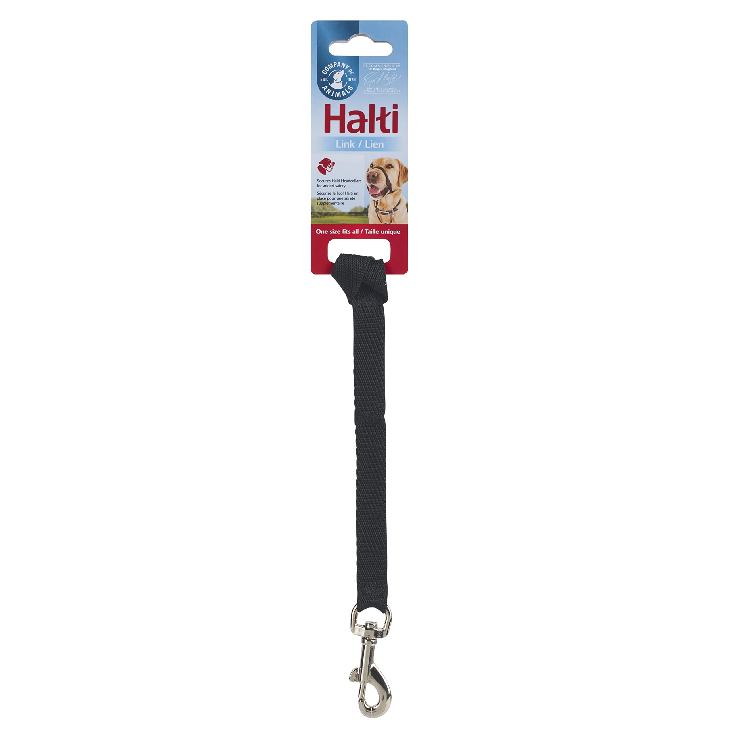 Halti Dog Headcollar Safety Link - Connects Headcollar to Neck Collar | Nylon | Black 1
