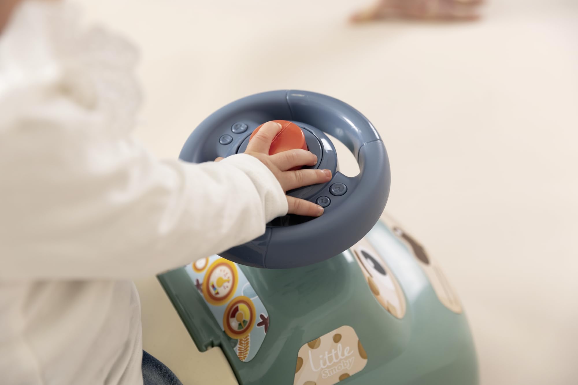 Smoby Little Auto Ride-On - Ergonomic Design with Toy Box & Horn for Toddlers 3