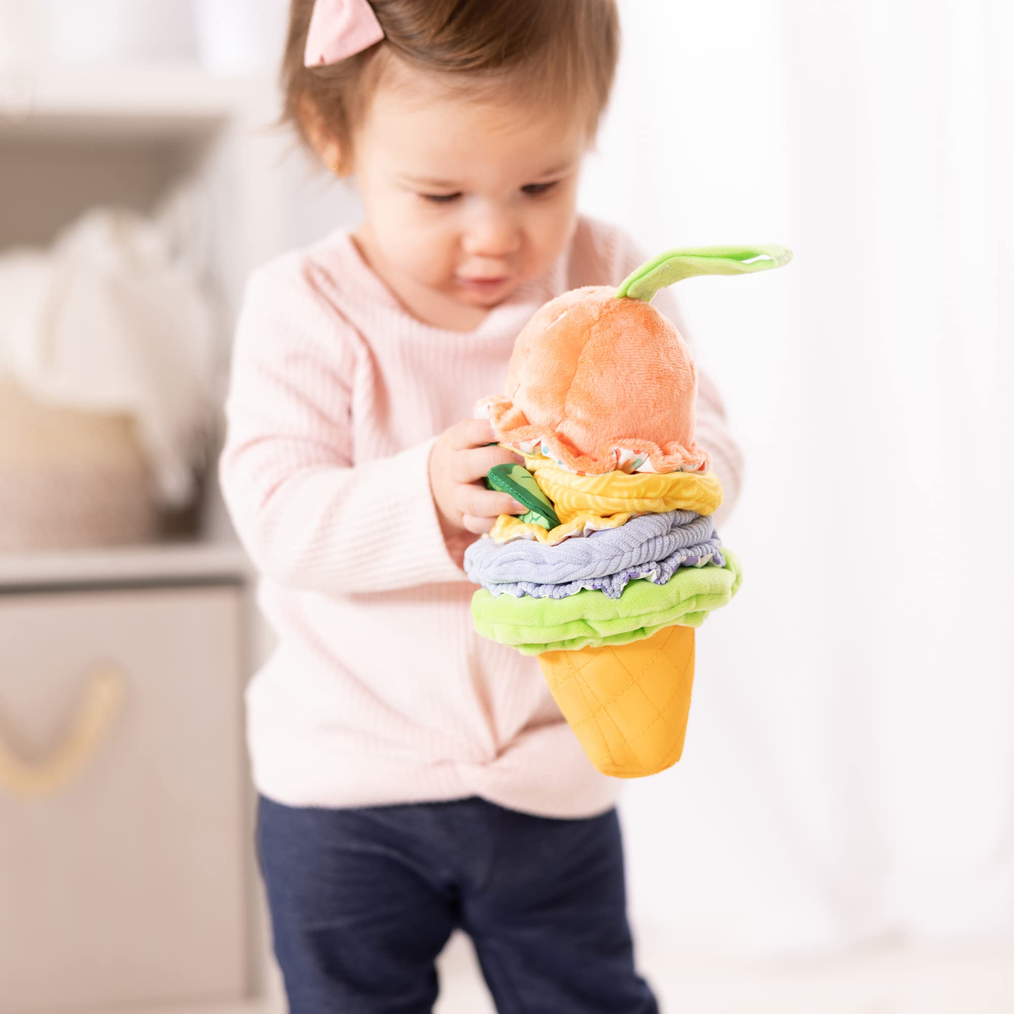 Melissa & Doug Ice Cream Take-Along Clip-On Infant Toy - Vibration & Chime Sounds | 0+ Months 3