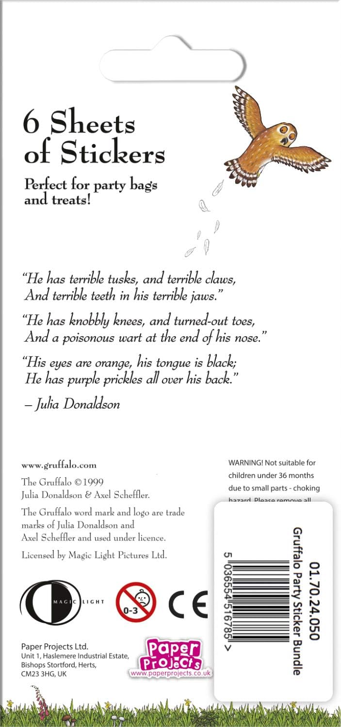 Paper Projects The Gruffalo Party Bag Sticker Bundle - 18 Sheets of Official Stickers 2