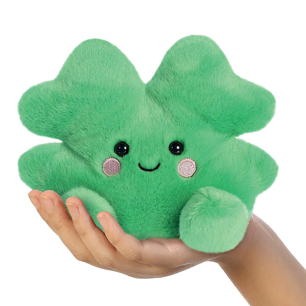 AURORA Palm Pals Chance Clover Stuffed Animal - 13cm Green Plush Toy | Collectible Series 3