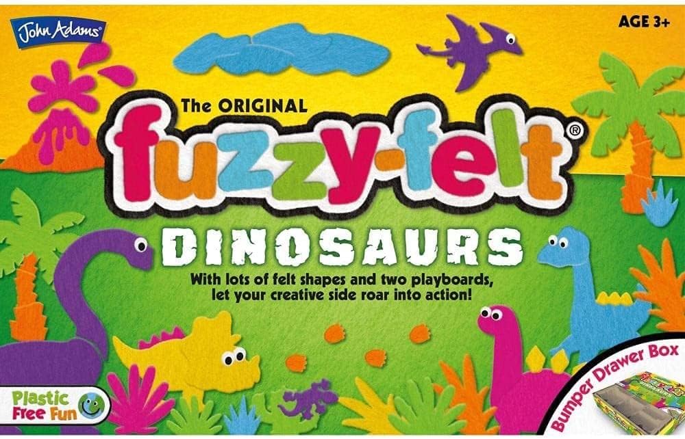 Fuzzy-Felt Dinosaur Set - 200+ Piece Creative Play Craft Kit for Kids 3+