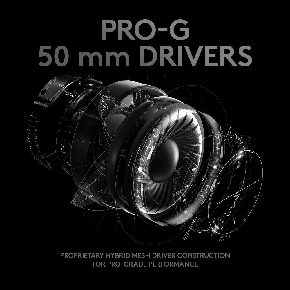 Logitech G PRO X Gaming Headset - Blue VO!CE Mic, DTS Headphone:X 7.1, PRO-G Drivers for PC/PS4/Xbox/Switch - Black 7