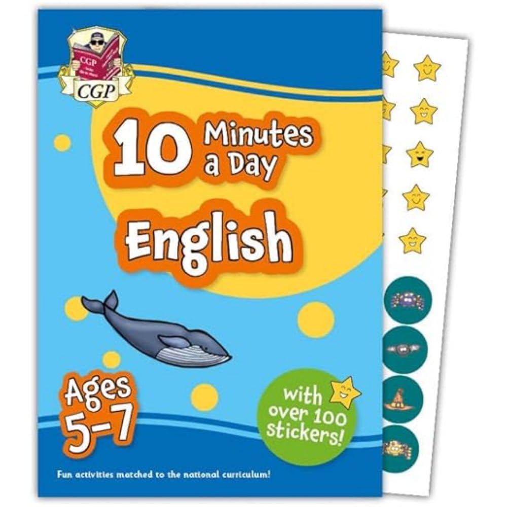CGP Books 10 Minutes a Day English Activity Book - Ages 5-7 | National Curriculum Aligned | 64 Pages 1