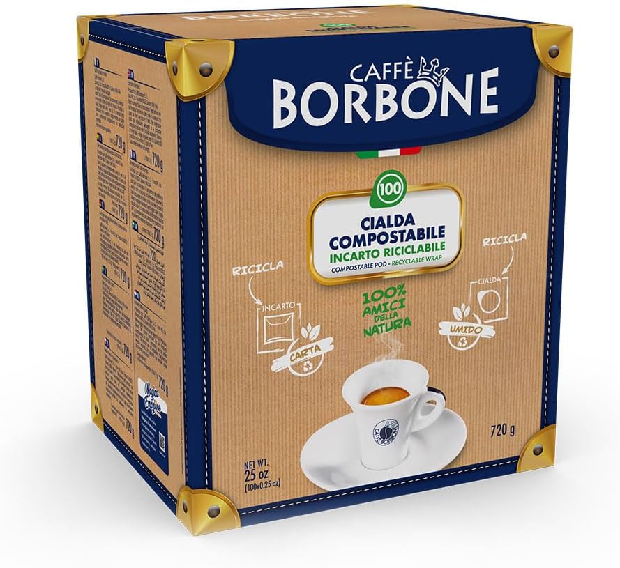 Caffè Borbone Blue Blend kompostierbare Kaffeepads – 100er-Packung, ESE 44 mm kompatibel 3