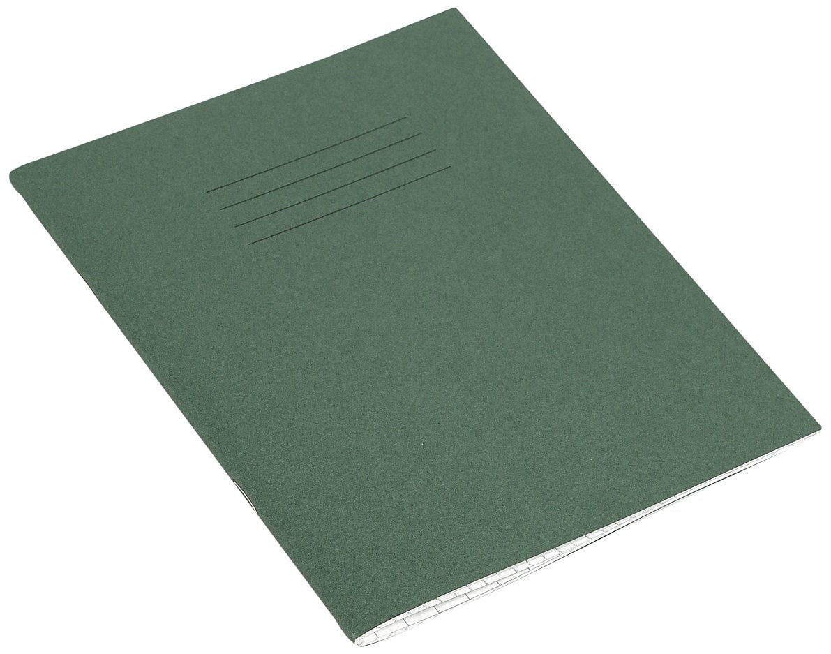 Rhino 8 x 6.5 Exercise Books - 48-Page, 10mm Squared Paper, Dark Green Cover | 10-Pack 4