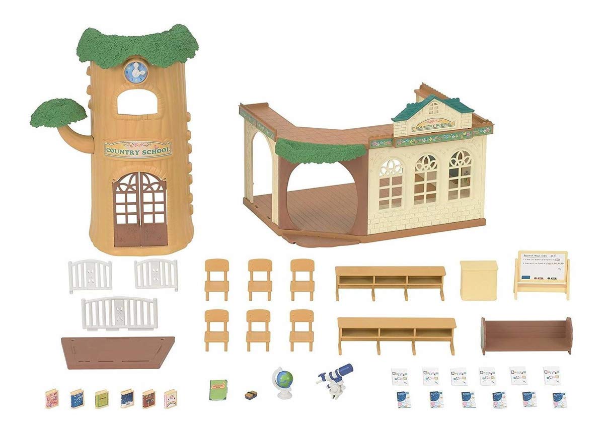 Sylvanian Families Country Tree School Dollhouse Playset | Ages 4-14 | Multicolor Plastic 4