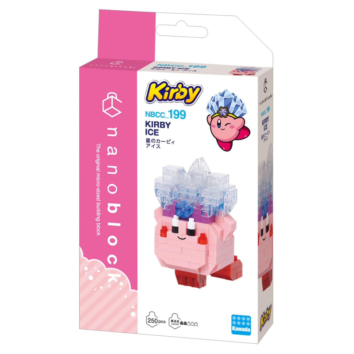 nanoblock Kirby Ice Figure Model Kit - 250 Micro-Bricks | Difficulty 2/5 | Ages 12+