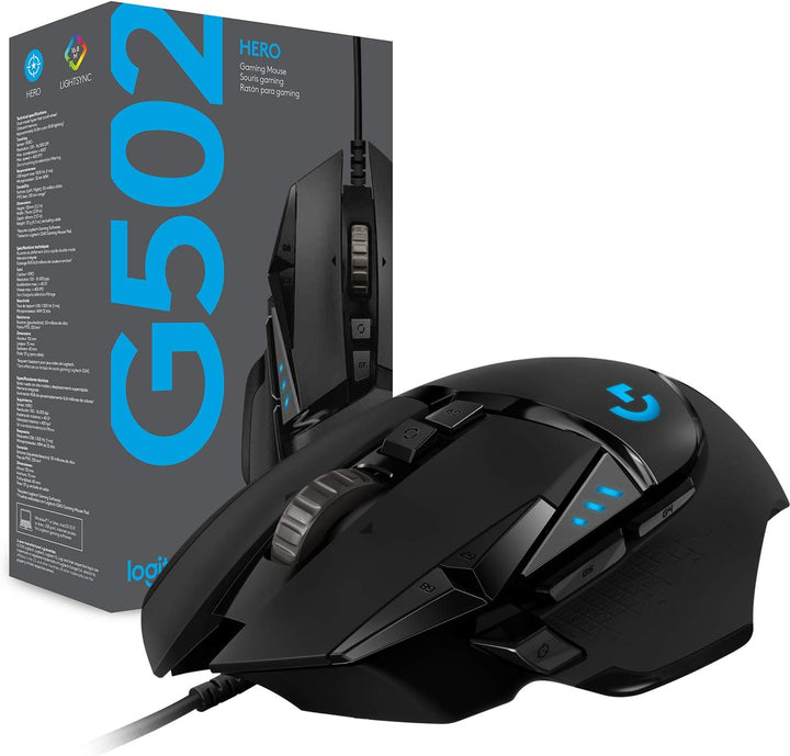 Logitech G502 HERO High Performance Wired Gaming Mouse - 25,600 DPI, 11 Programmable Buttons, Adjustable Weights, RGB LIGHTSYNC