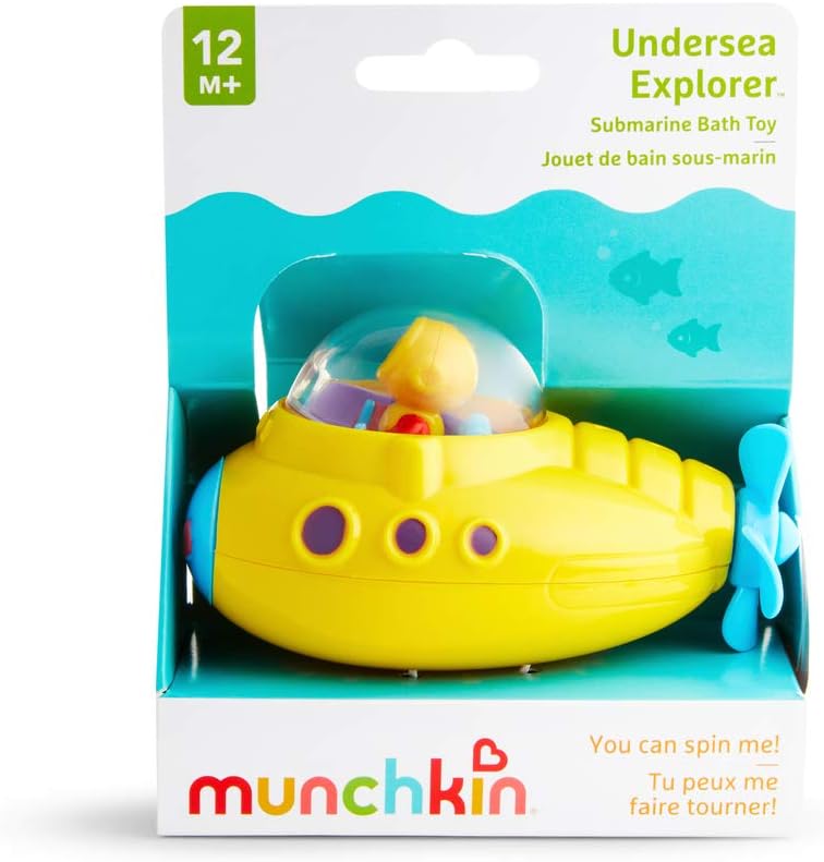 Munchkin Undersea Explorer Bath Toy - Fun Yellow Submarine for Toddlers 12M+