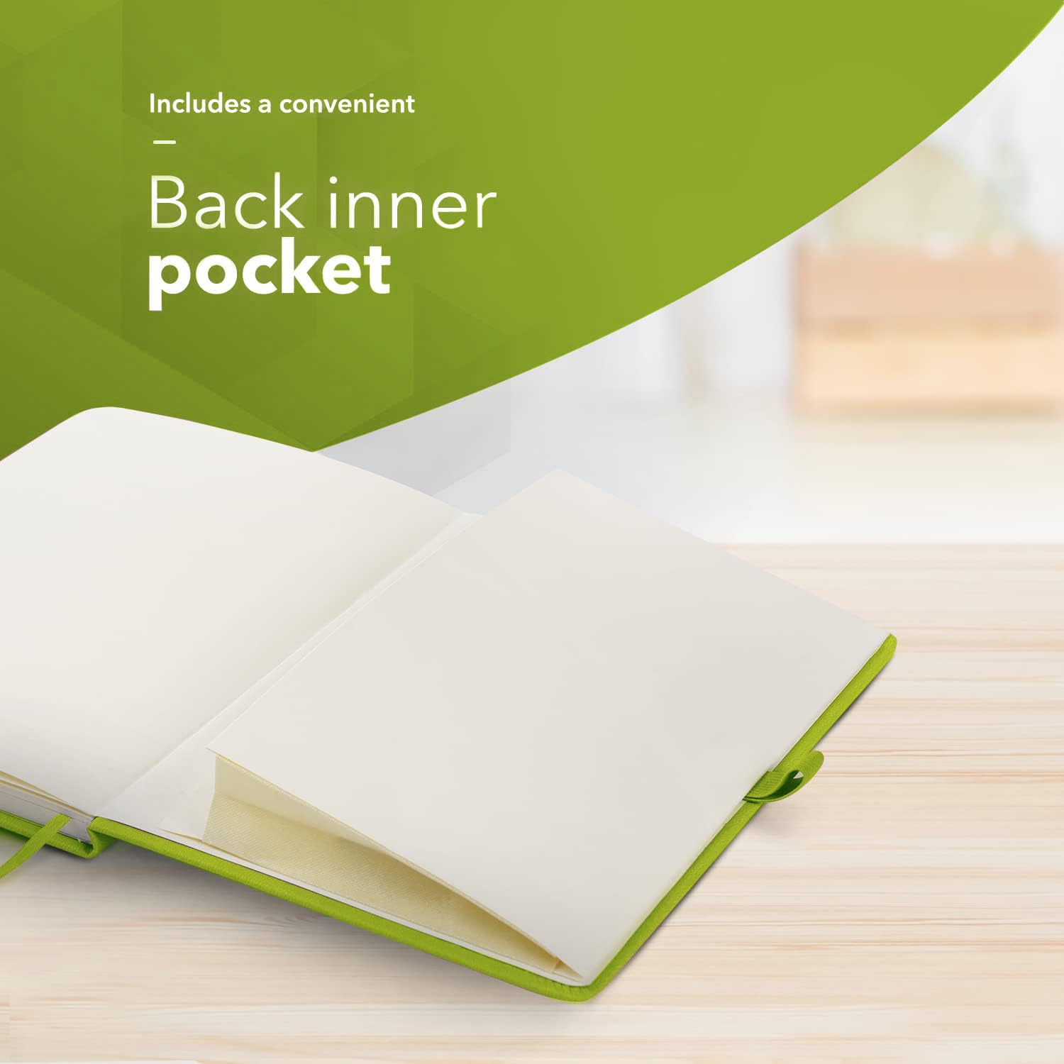 delka A5 Notebook - Ruled Journal with Hard Cover, Vegan Leather Feel, 220 Pages | Green 7