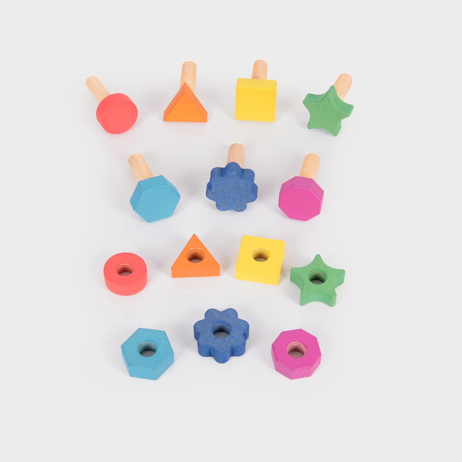 TickiT Rainbow Wooden Nuts & Bolts Pack - Educational Toddler Toy for Fine Motor Skills 3