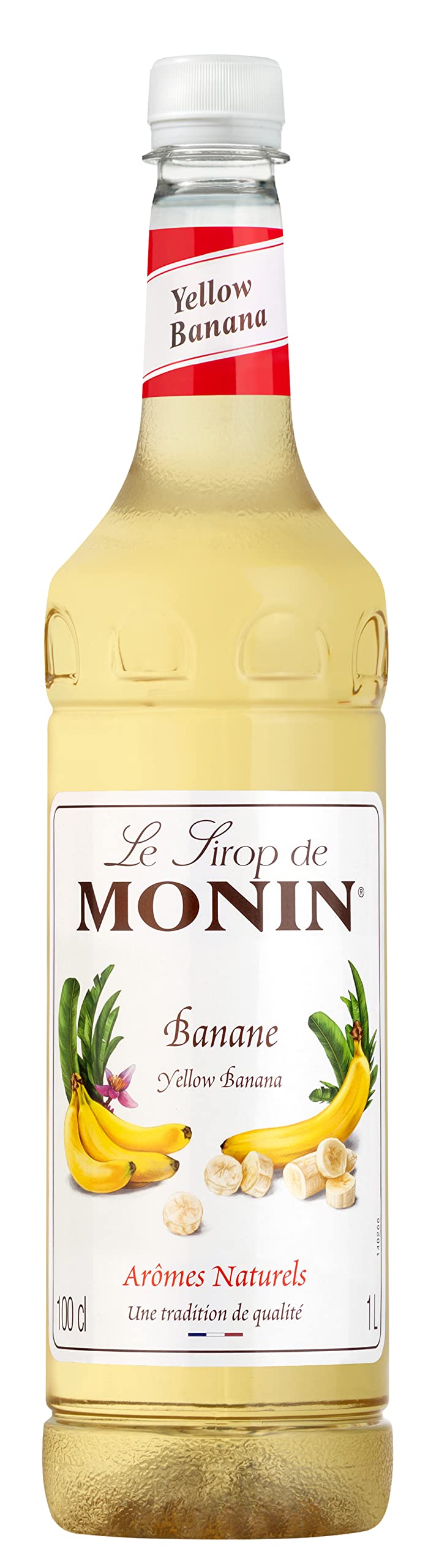 Monin Premium Yellow Banana Syrup - 1L Bottle | Vegan, Natural Flavouring