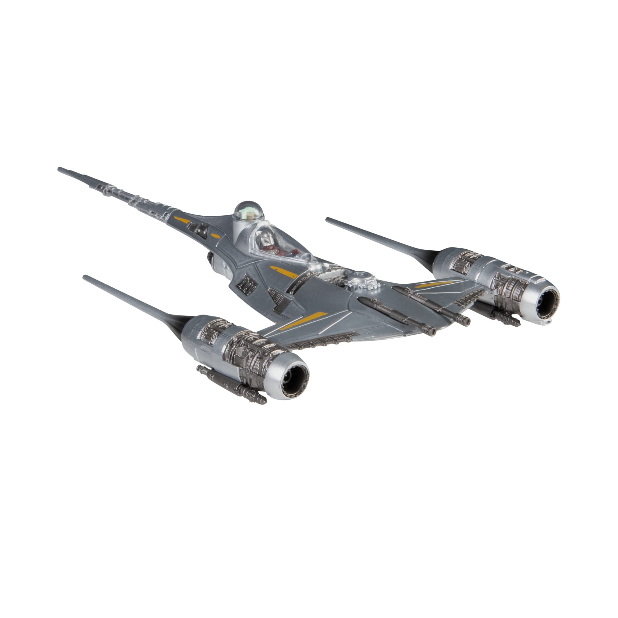 Star Wars Micro Galaxy Squadron The Mandalorian's N-1 Starfighter - 13cm Vehicle with Din Djarin & Grogu, Ages 8+ 2