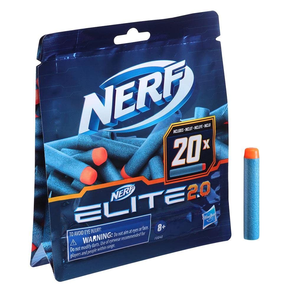 Nerf Elite 2.0 20-Dart Refill Pack - Official Foam Darts for Elite 2.0 Blasters | F0040EU5
