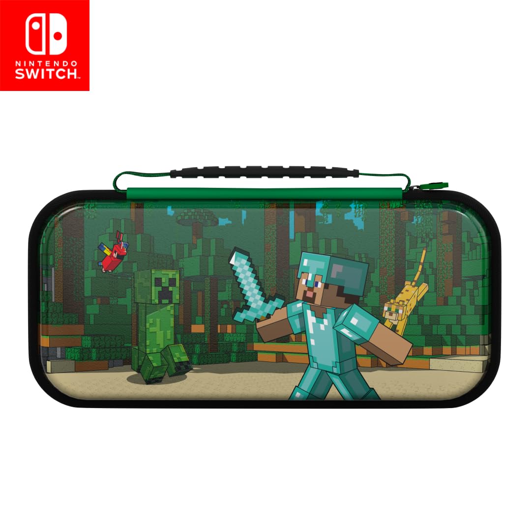 PDP Minecraft Forest Battle Travel Case Plus GLOW for Nintendo Switch Family | Green 1