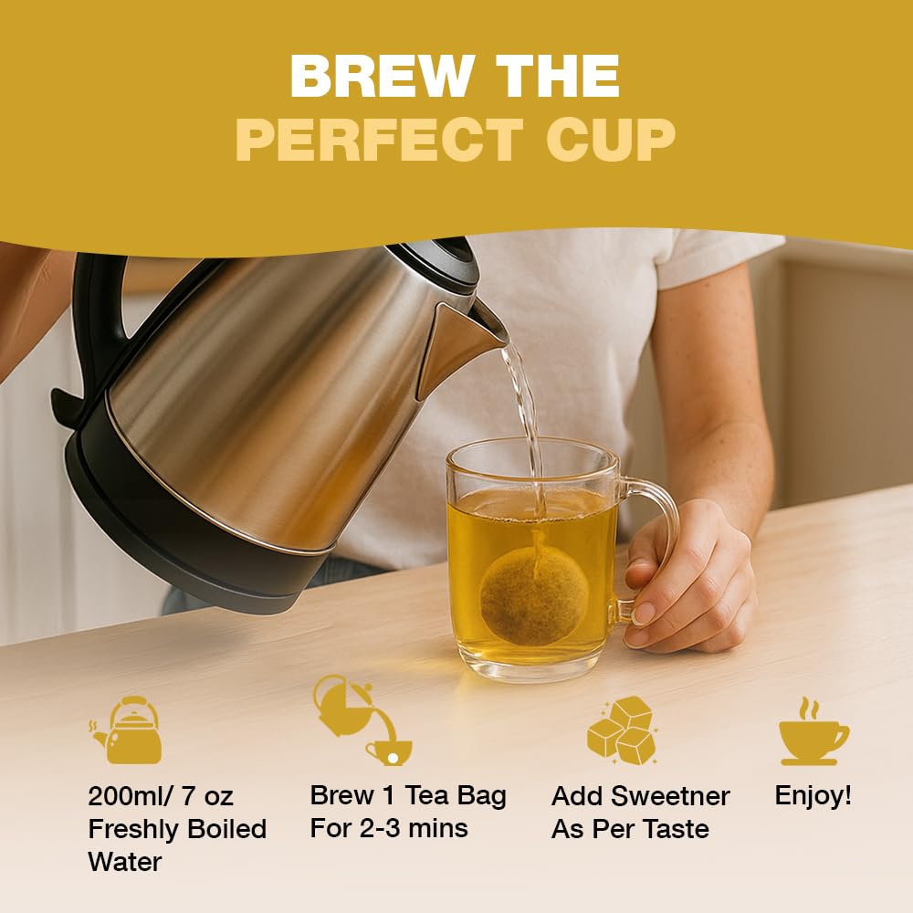 HANDPICK Ingwer-Teebeutel (100 Stück) Gentechnikfrei, reine Zutaten – wohltuender und würziger Kräutertee | Umweltfreundliche runde Teebeutel