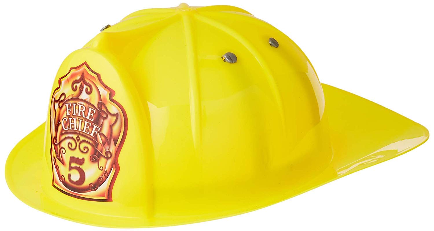 Peterkin Fire Chief Rescue Helmet - Adjustable Fit, Yellow Plastic | Ages 3+