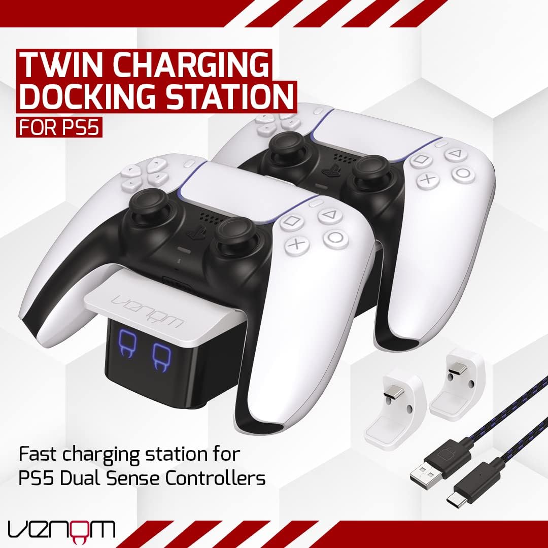 Venom PS5 DualSense Twin Charging Dock Station - White