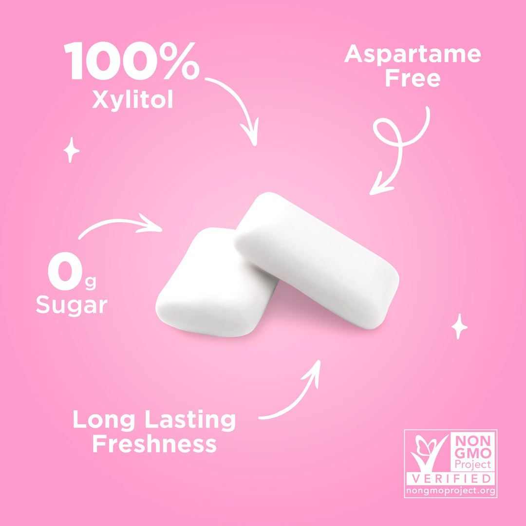 PUR Gum - Natural Bubblegum Flavoured Sugar-Free Chewing Gum (55 Pieces, Pack of 3)