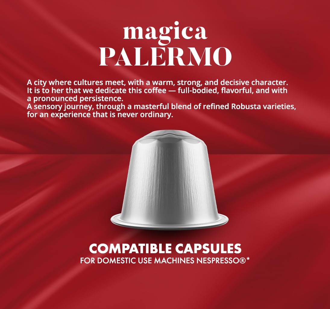 CAFFÈ BORBONE Magica Palermo Blend Coffee Capsules - 100 Aluminium Pods | Intensity 9 3