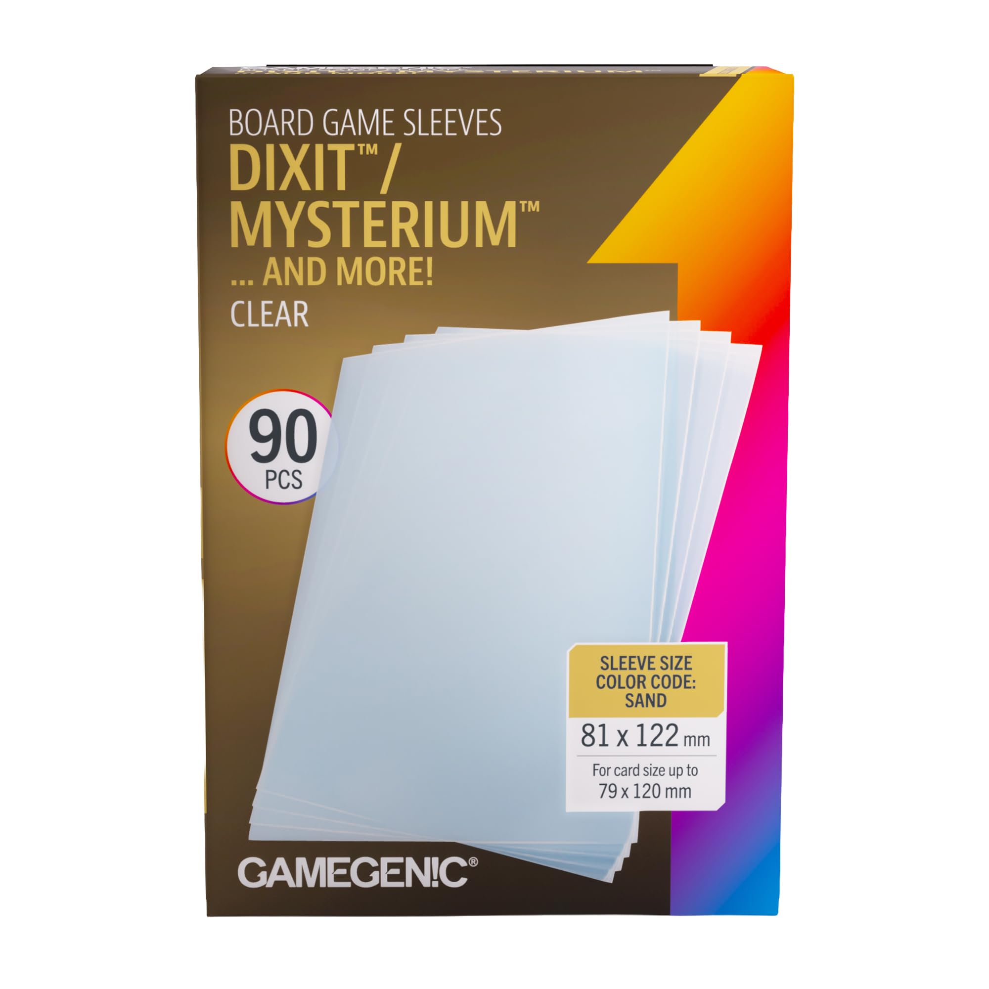 Gamegenic Board Game Sleeves - 90 Extra-Clear Sleeves, 81 x 122 mm 1