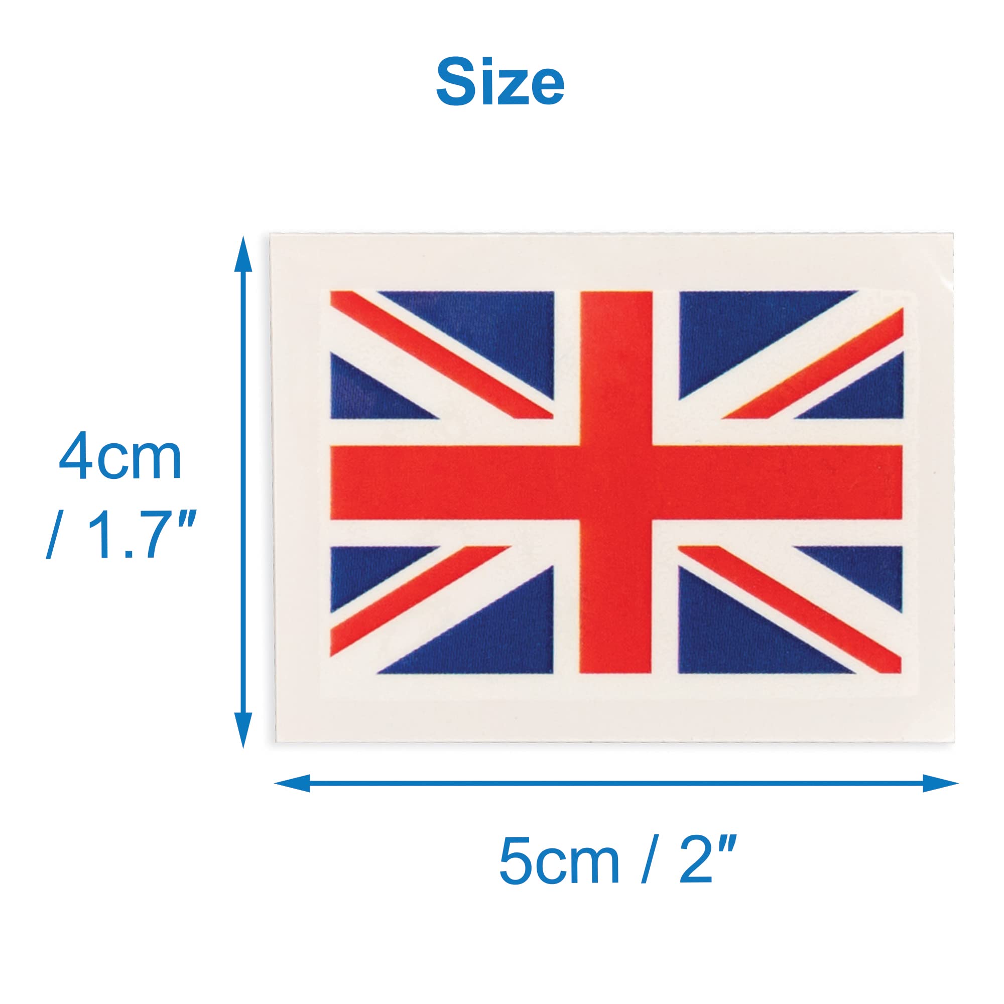 Baker Ross PJ153 Temporary Kids Union Jack Tattoos - Pack of 60 | Size 5cm x 4cm 5