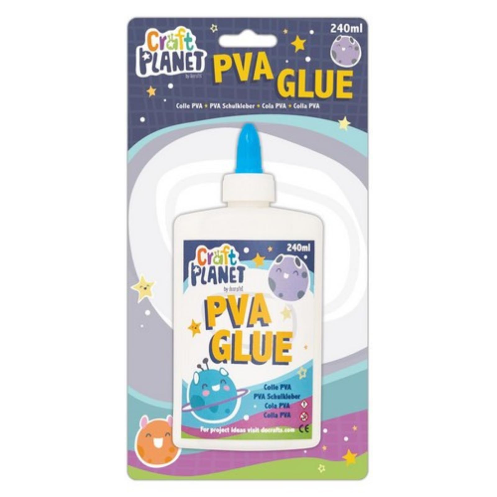 Craft Planet Strong Tacky PVA Glue - 240 ml White Drying Transparent | Kids Art & Crafts 1