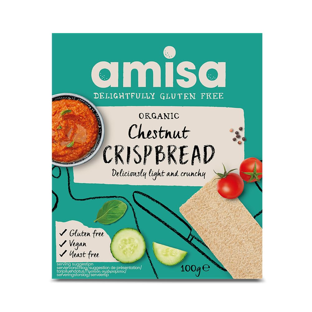 Amisa Organic Chestnut Crispbread Gluten Free Vegan, 100g