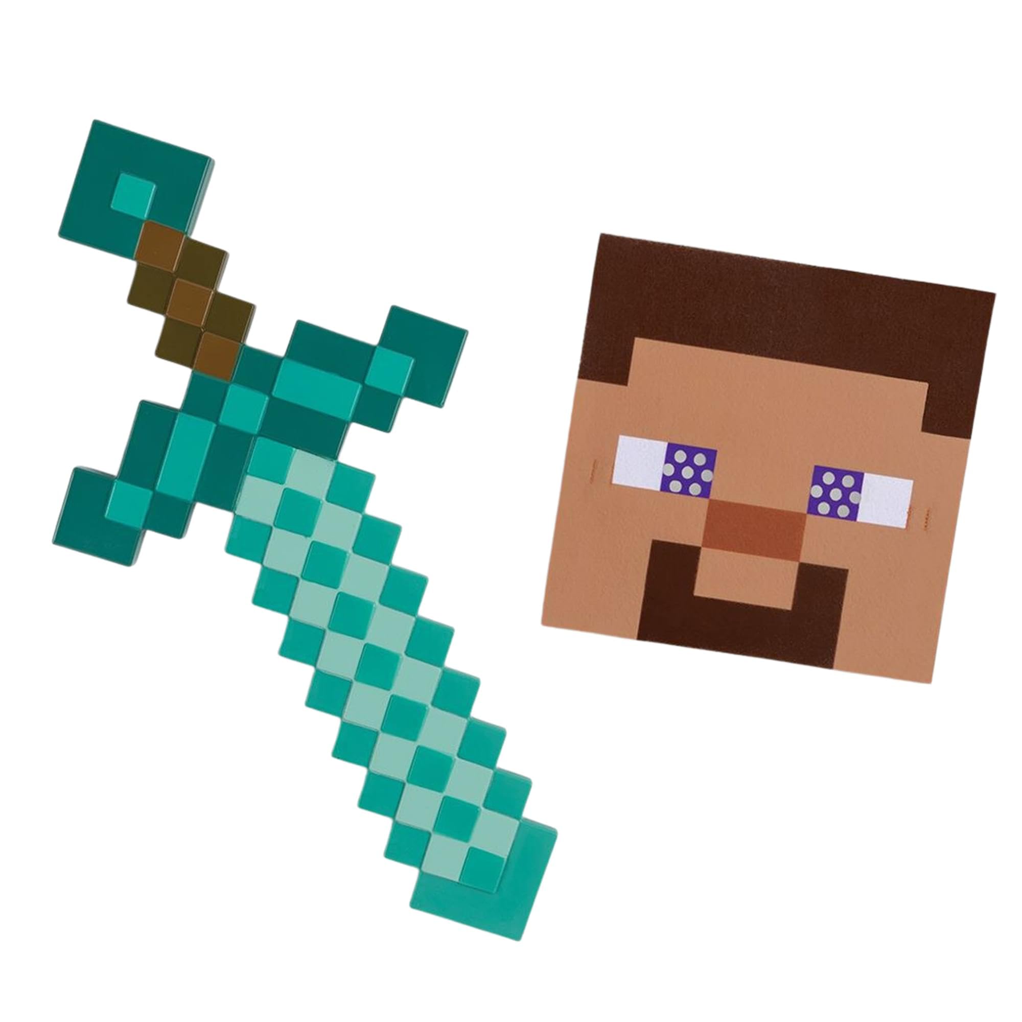 Disguise Minecraft Steve Mask and Diamond Sword Set - Kids Costume Accessories 5