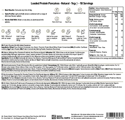 THE PROTEIN WORKS Loaded Protein Pancake Mix | High Protein, Low Sugar | Natural Flavor | 1 kg 15