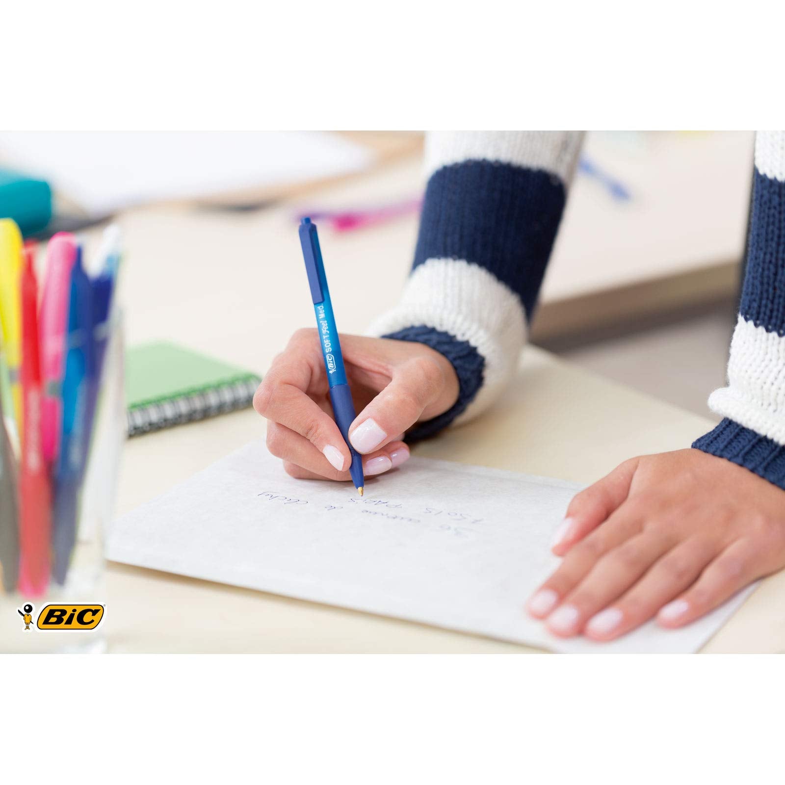 BIC Soft Feel Retractable Ballpoint Pens - Black Ink, Medium 1.0mm Point, Comfort Grip, 12 Pack 2