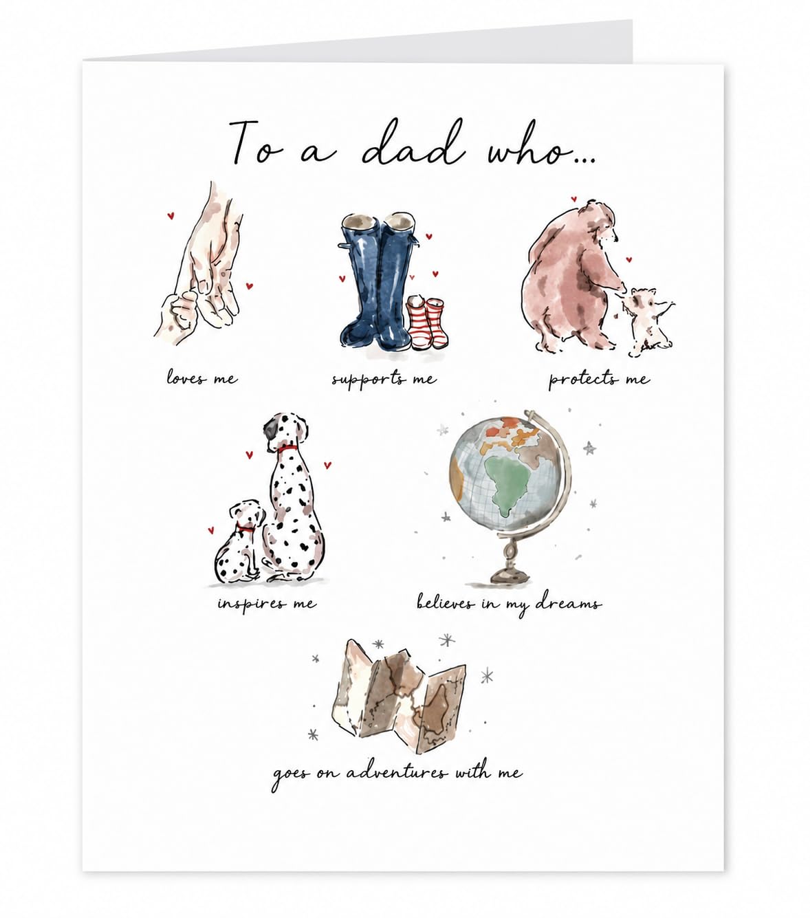 Danilo Promotions LTD Lucy Claire Illustrations Father's Day Watercolour Card | Standard Size | LCF001