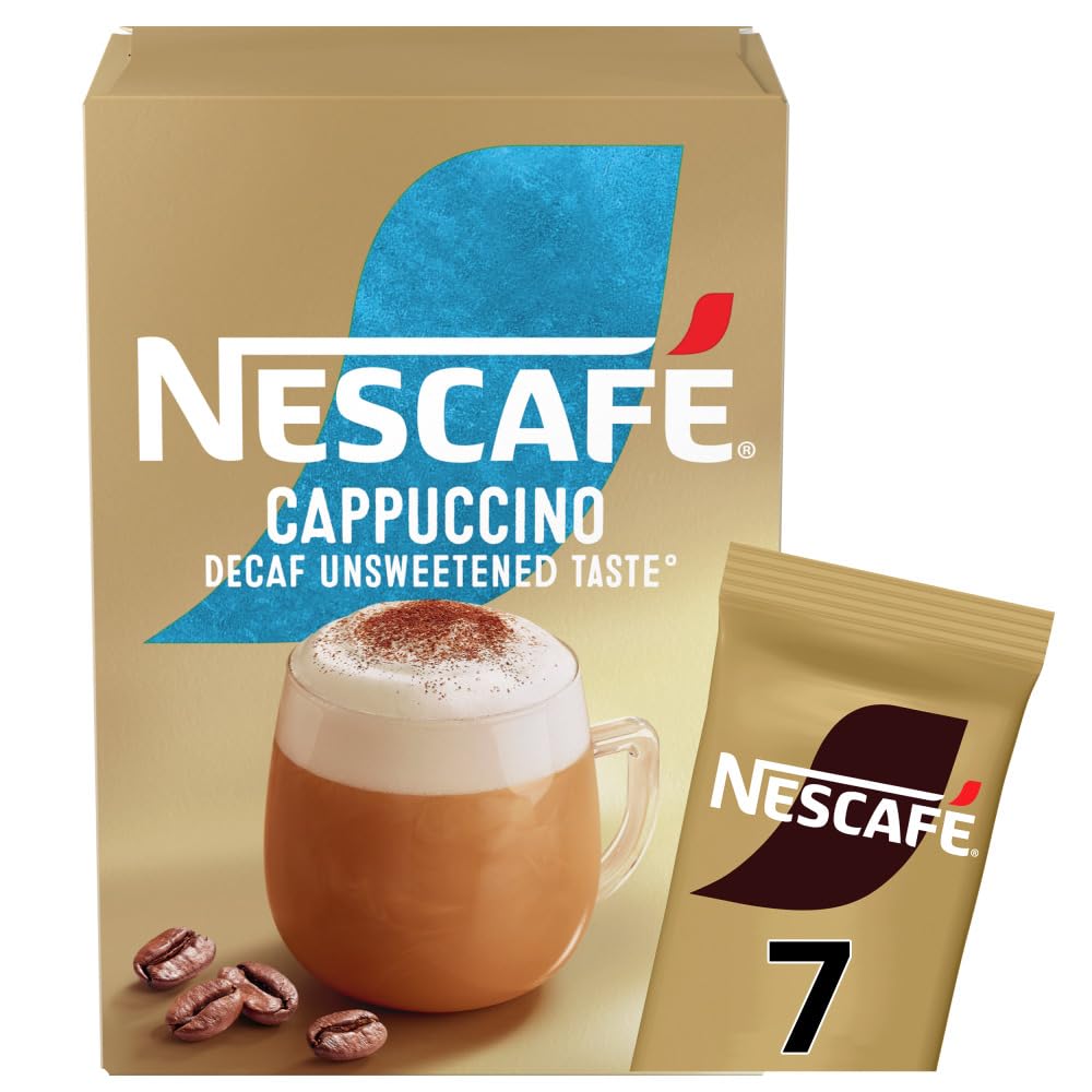 NESCAFÉ Cappuccino Decaf Instantkaffee, 7 Beutel – 100 % verantwortungsvoll bezogen