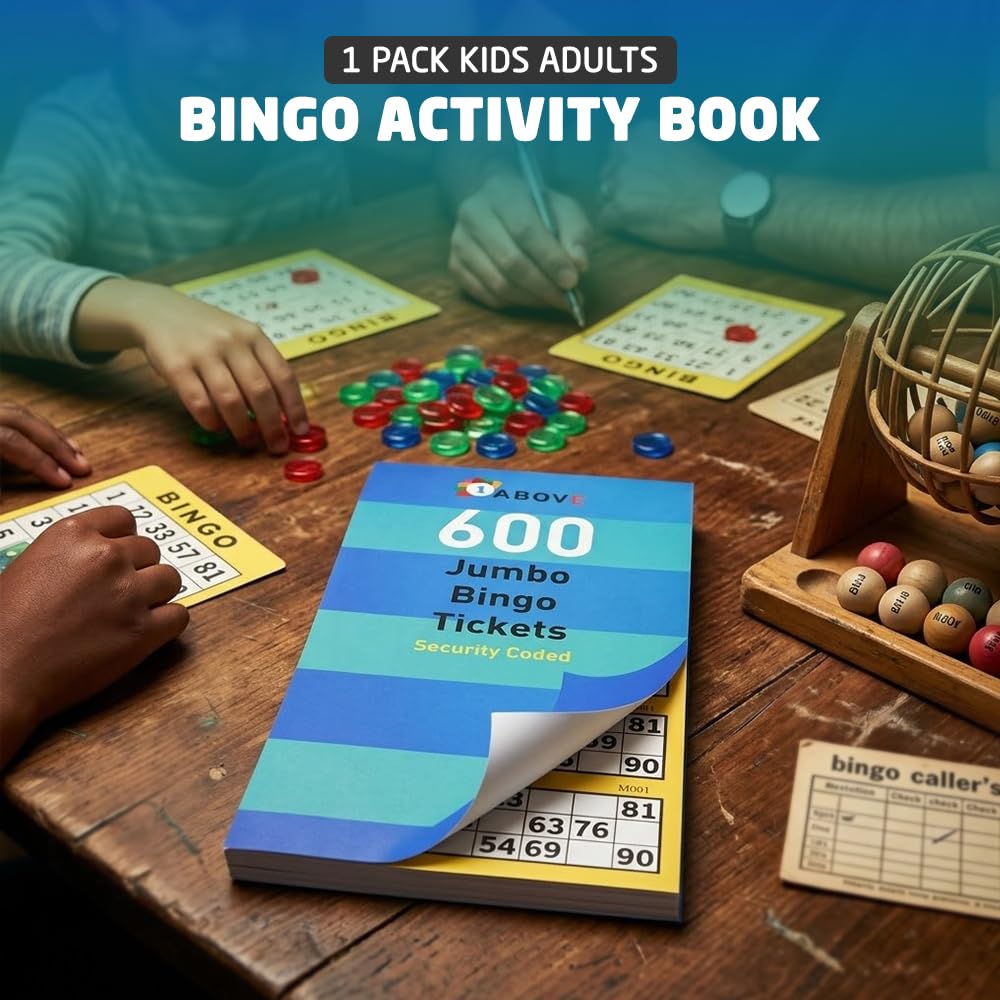 1ABOVE Bingo Tickets - Jumbo Multi Fun Books Pages | Paper | Assorted Color 2