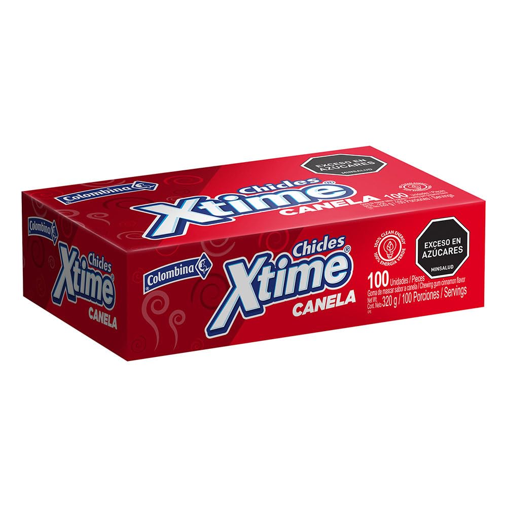 Colombina Xtime Cinnamon Flavour Chewing Gum - 100 Pieces | Vegetarian Friendly 1