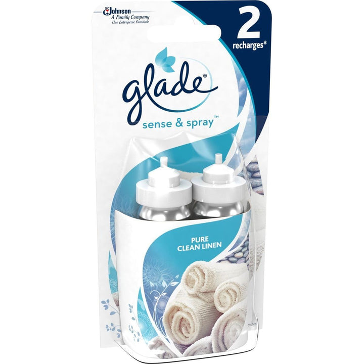 Glade - Sense & Spray Air Freshener Refill, Motion Activated Automatic Room Spray, Clean Linen Scent, Duo Pack (2 x 18ml)